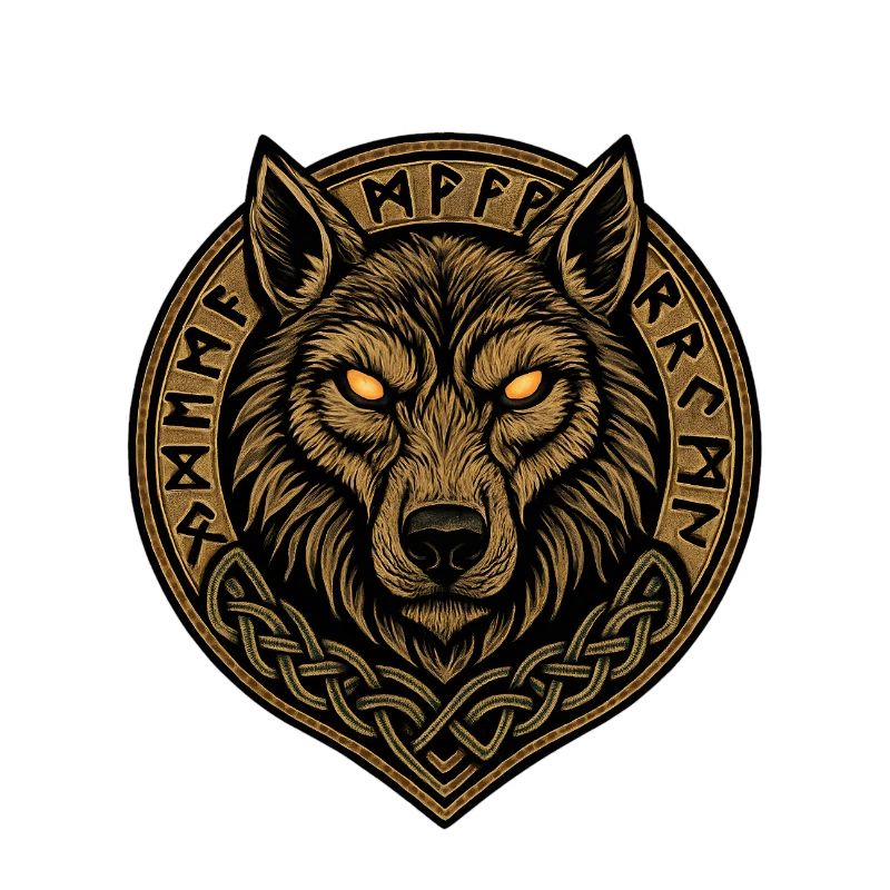 Wolf Medallion Runic Crest