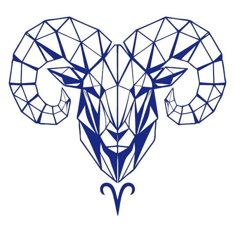 Geometric ram's head polygon