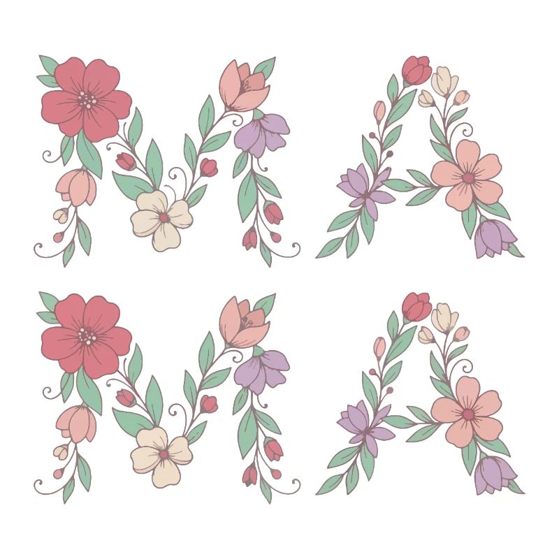 Mama Blumen Floral Schrift Beste Mutter Muttertag