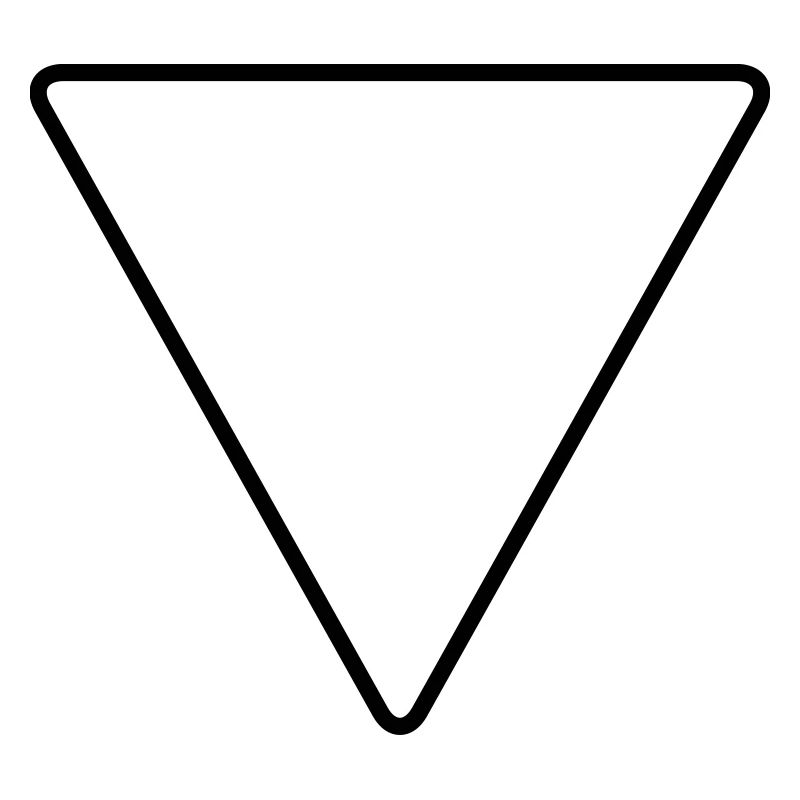 Triangle with rounded corners as a warning sign