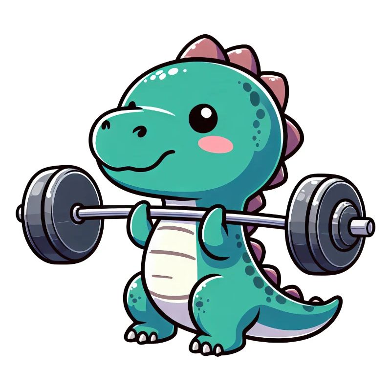 Dino T-Rex Workout Dumbbell Bench Press Design