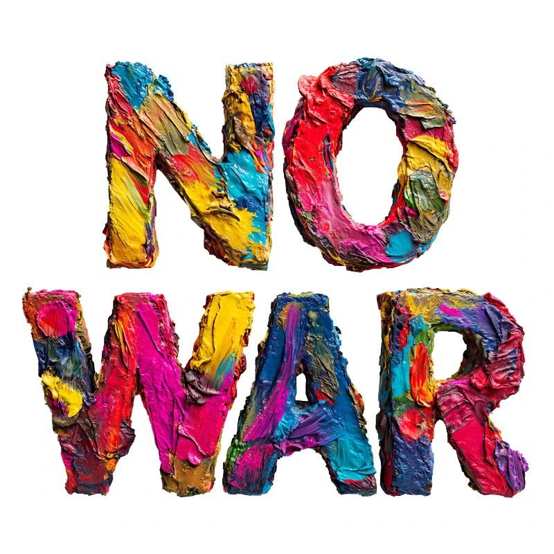 Pas de guerre Déclaration colorée