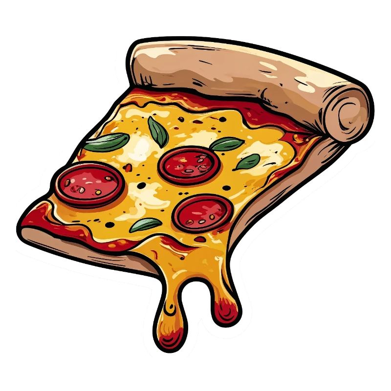 Pizza Slice de Dessin Animé avec Fromage