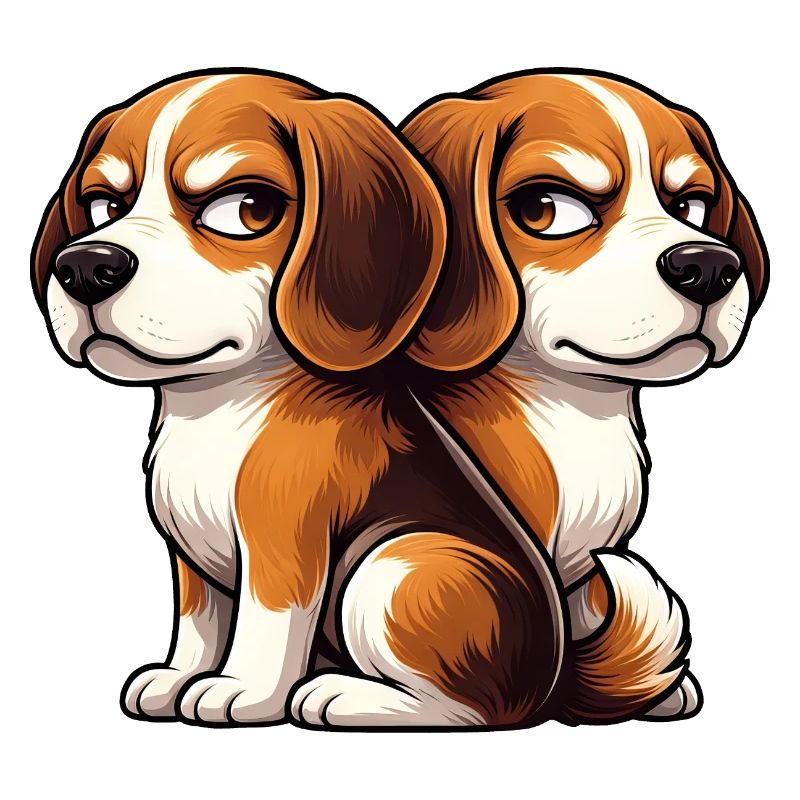 Amis de dessins animés Beagle mignons