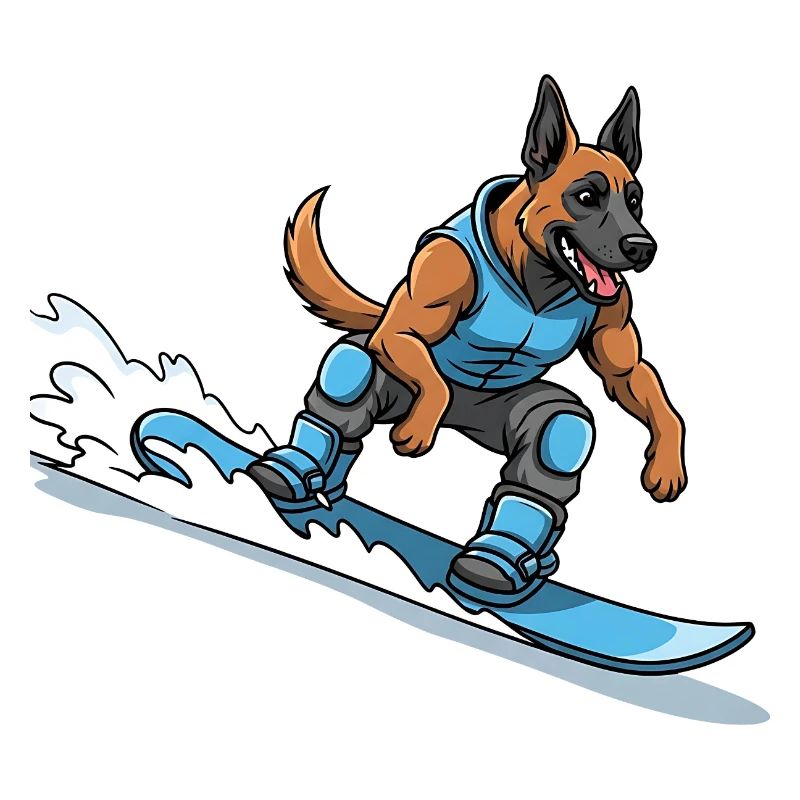 Surfer Dog German Shepherd Wave