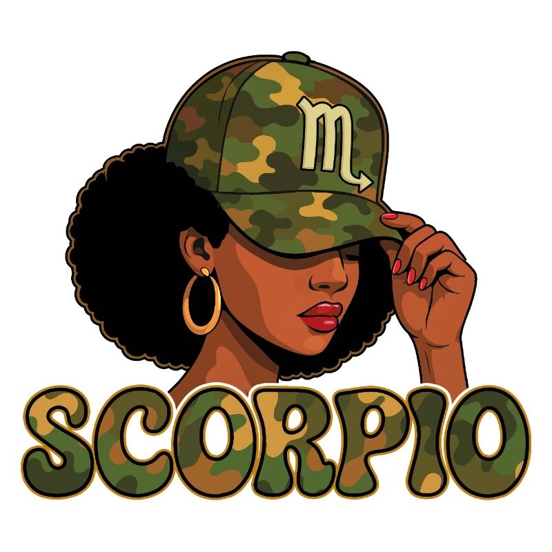 Scorpio Queen – Camo Afro Zodiac Vibes