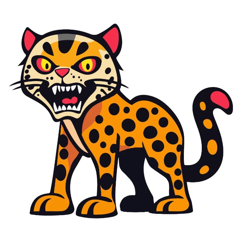 Leopard Halloween Comic Lustig