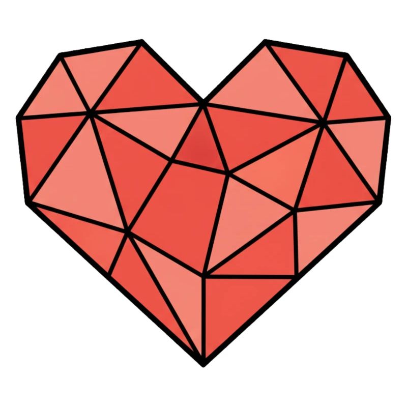 Geometric Heart Low Poly Modern Vector