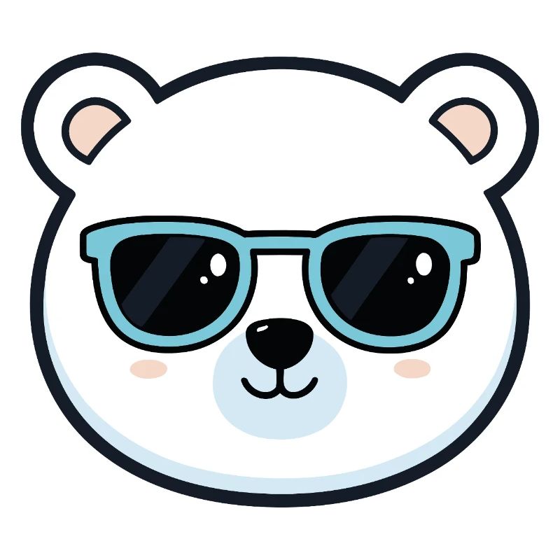 Niedliche Eisbär-blaue Brille