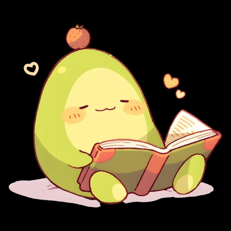 Avocado Reading Hero – Cuddling Book Time