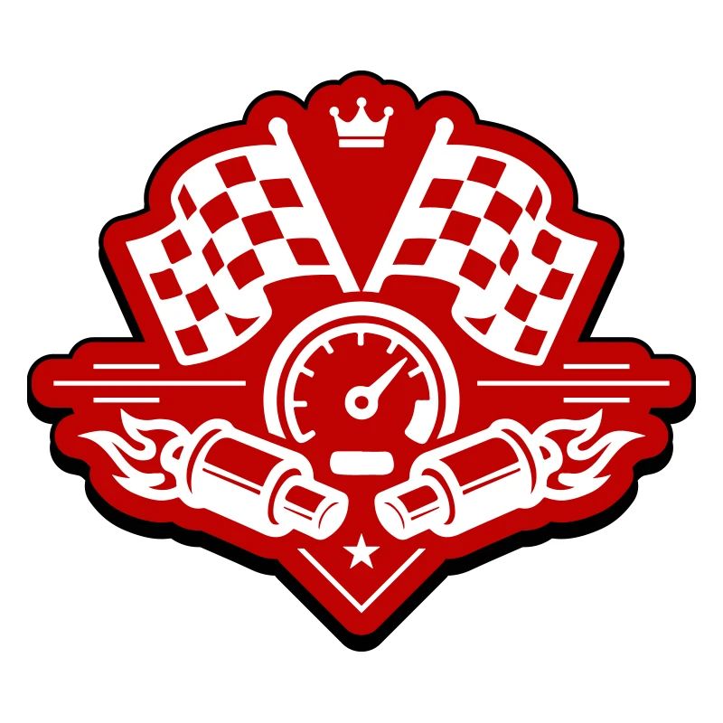 Drapeau de course, compteur de vitesse d'échappement