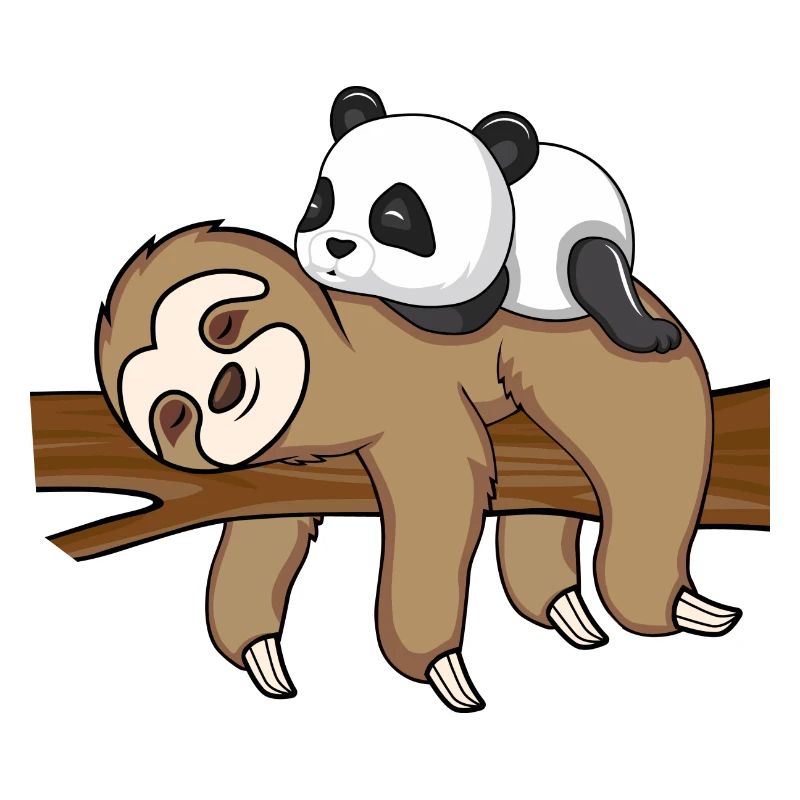 Sloth And Panda Süßes Tier Design