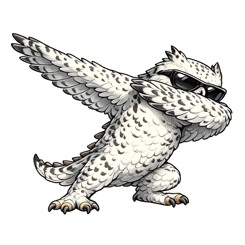 Dabbing Schneeeule