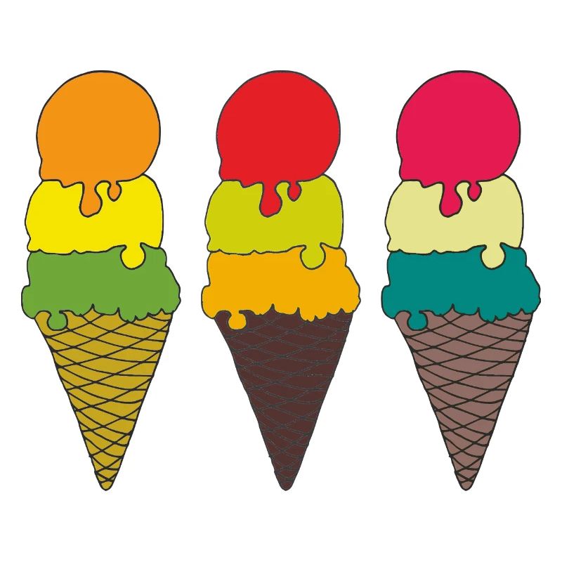 Illustration de cornet de glace coloré