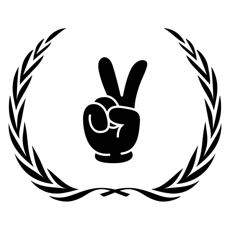 Peace Hand Comic Wreath