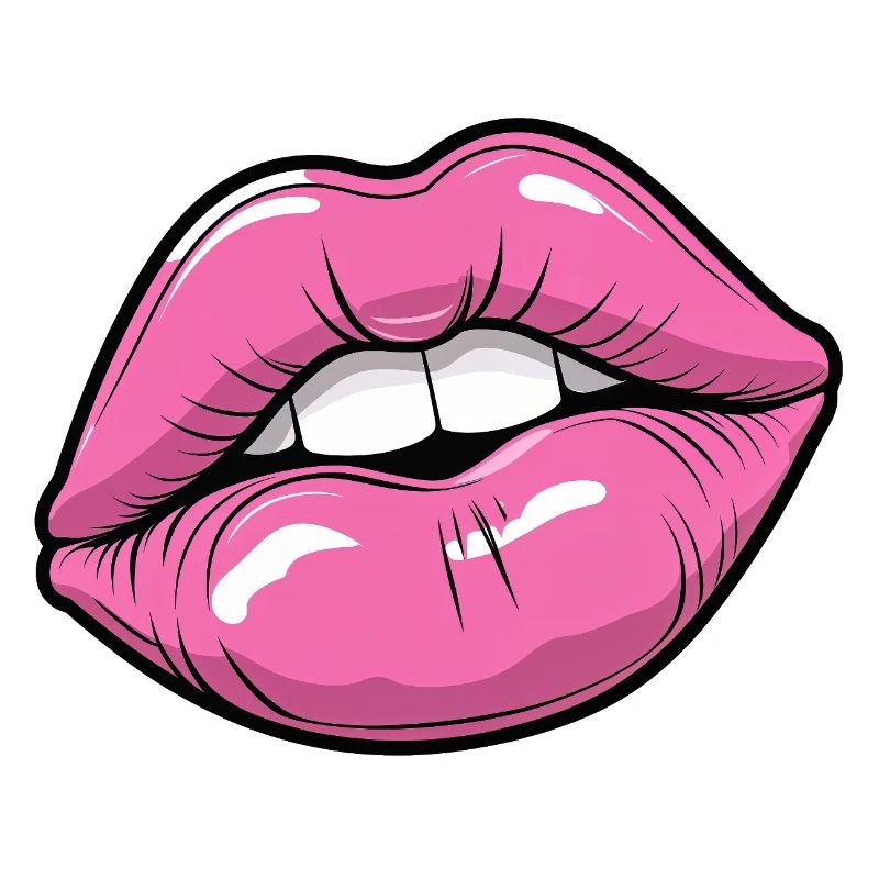 Pop Art Lips in Pink Glow