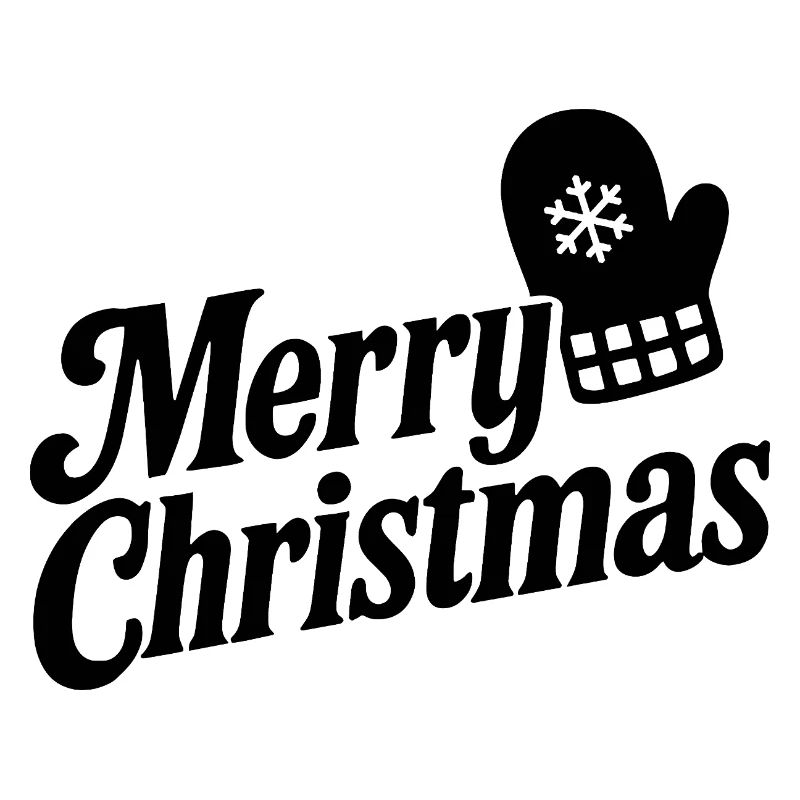 Merry Christmas mit Schneeflocken-Handschuh