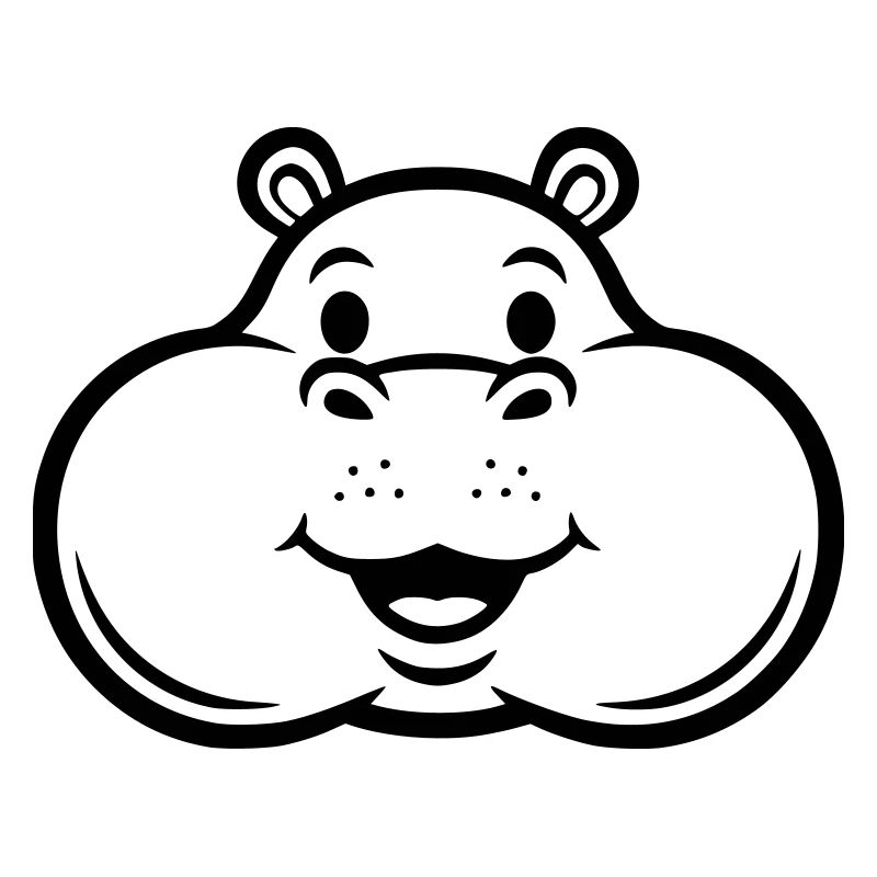 Lachendes Hippo Kopf Gesicht Comic Vektor