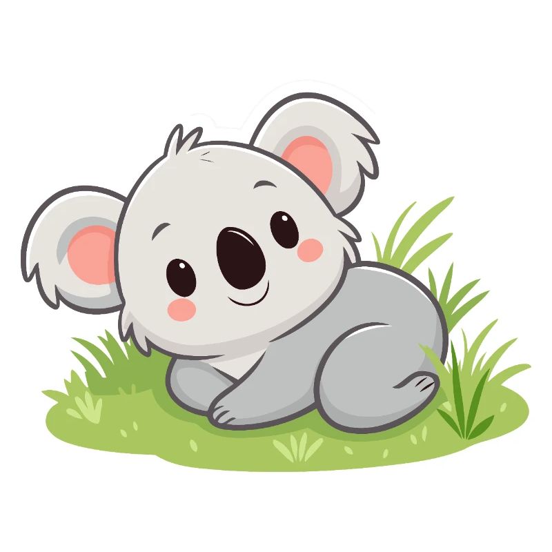 Koala coccolone nell'erba