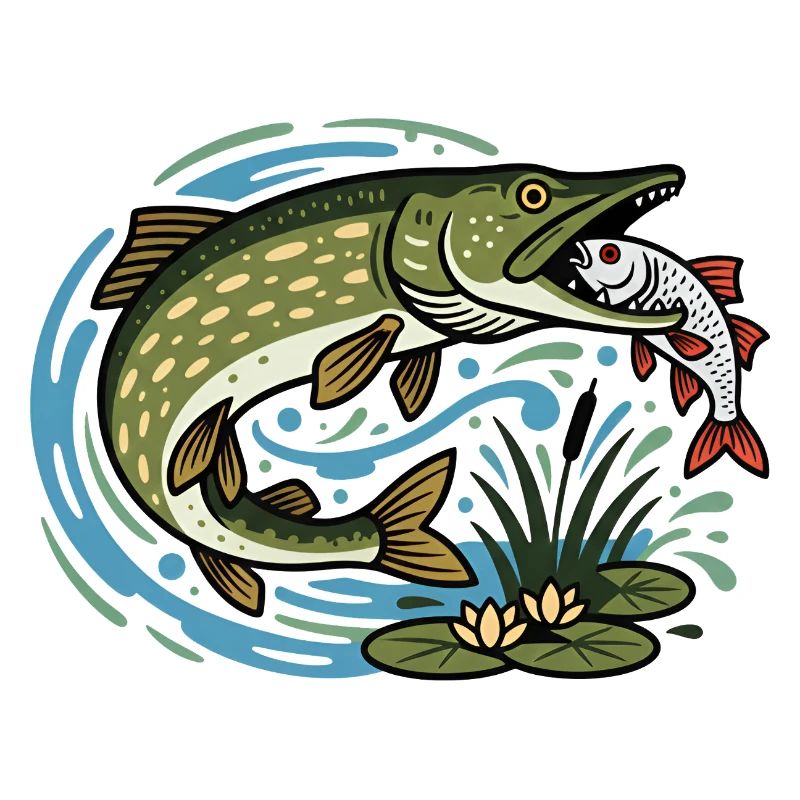 Pike catches roach