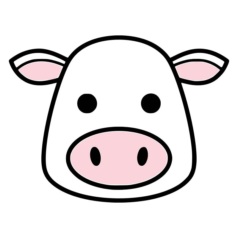 Mignonne Tête de Vache Visage Vector de la BD