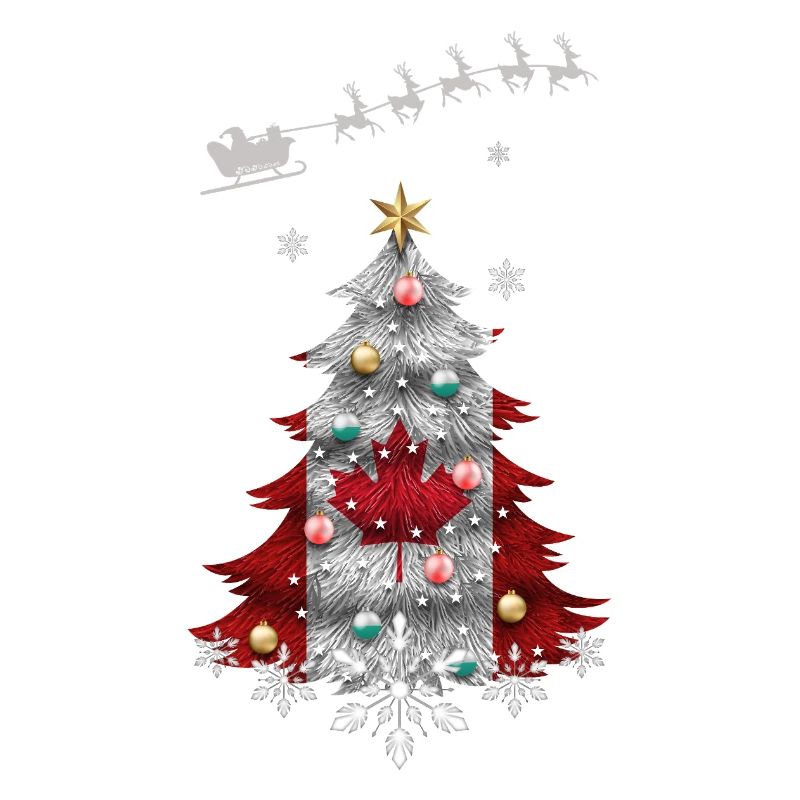 Christmas tree with Canada flag