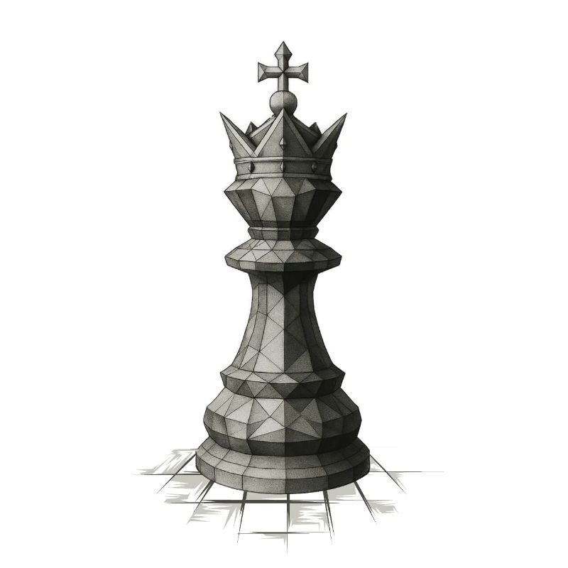 Chess King on Board – Dark Strategy Illustrations