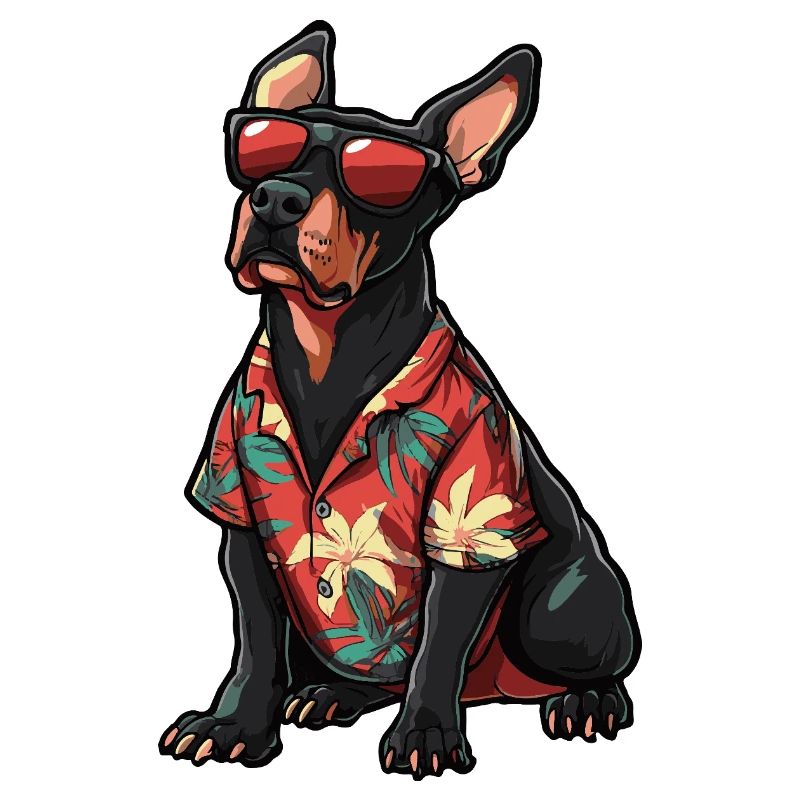 Doberman Dog Comic Vacation