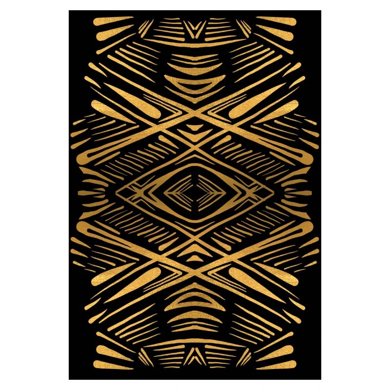 Ethnic gold pattern on black