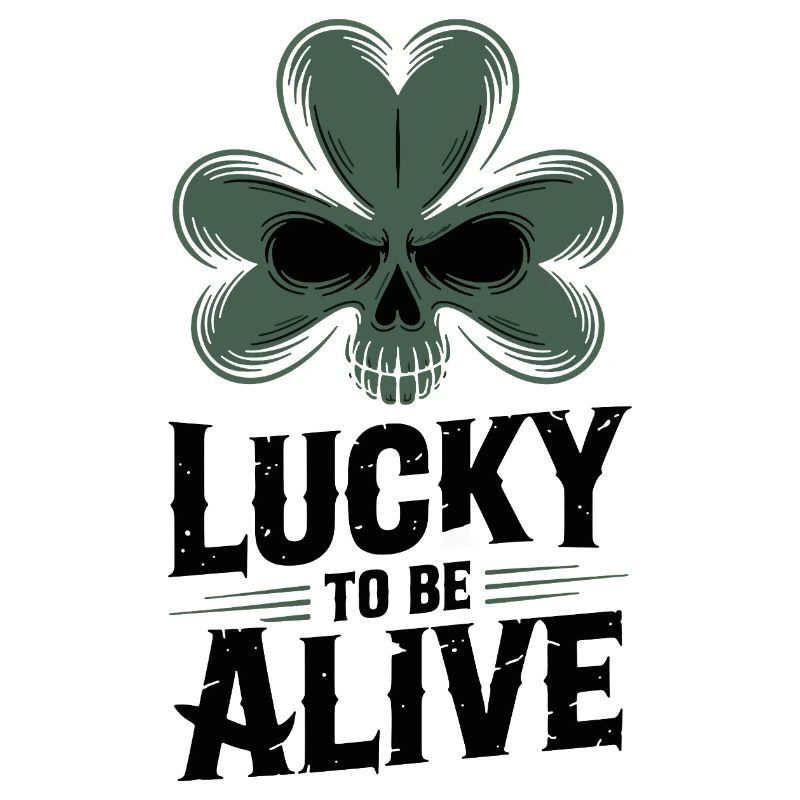 Shamrock Skull Happy Alive