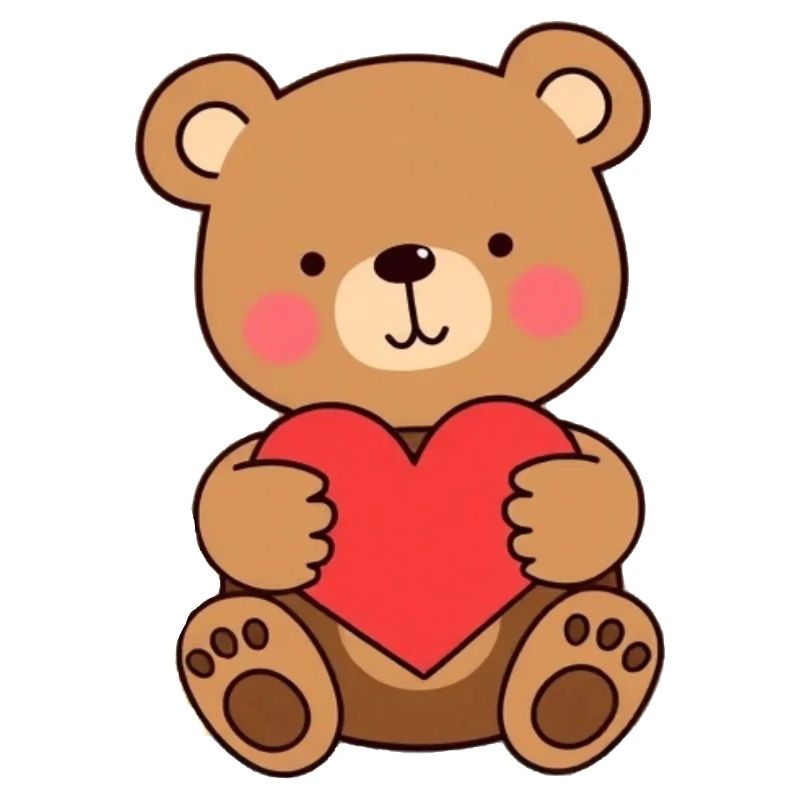 Bär mit rotem Herz Geschenk Mutter Muttertag