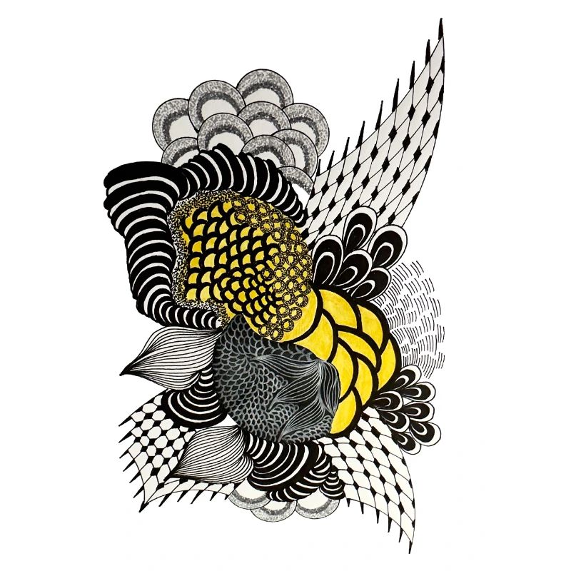 Illustration de fleur de plume colorée