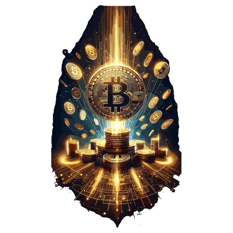 Bitcoin Explosion Digital Artwork