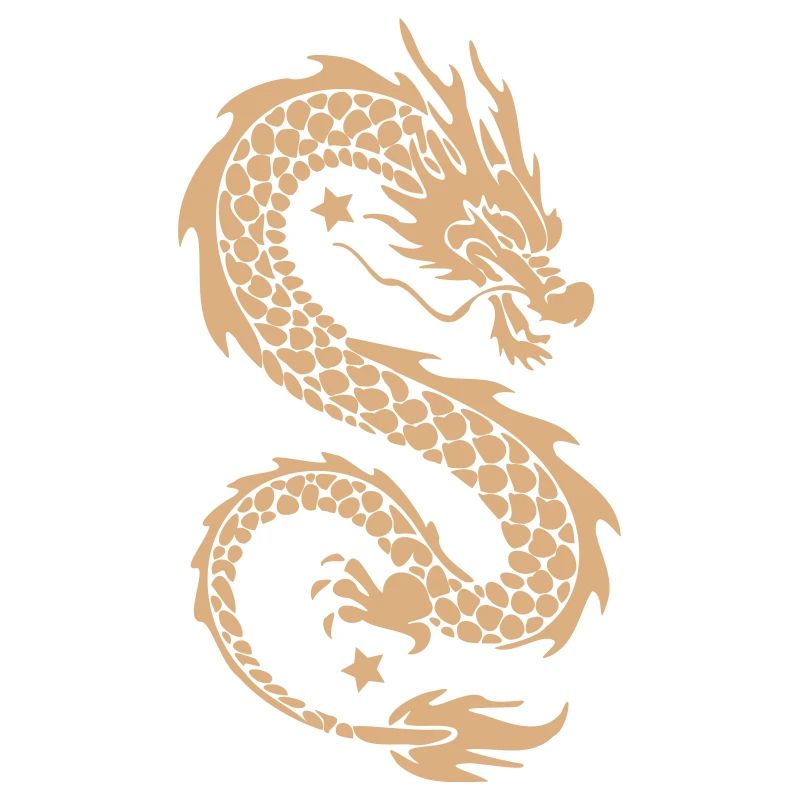 Gold Celestial Dragon Silhouette