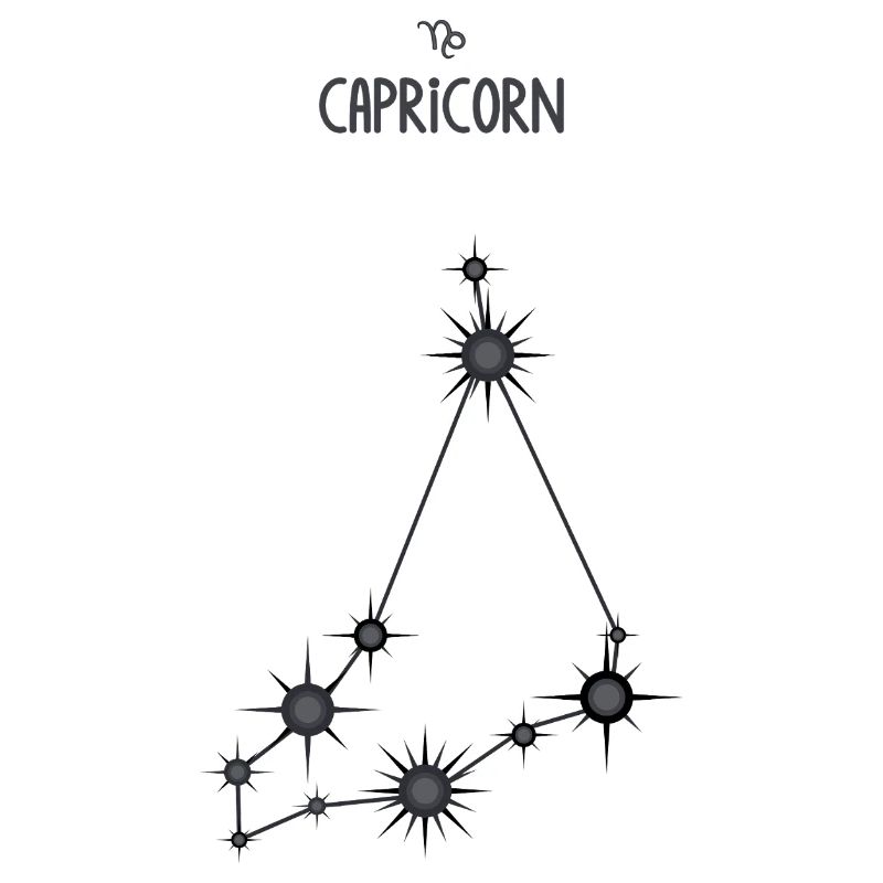 Steinbock Sternzeichen Sternbild Schwarz & Grau