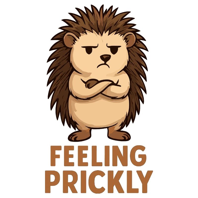 Prickly hedgehog with arrogance face