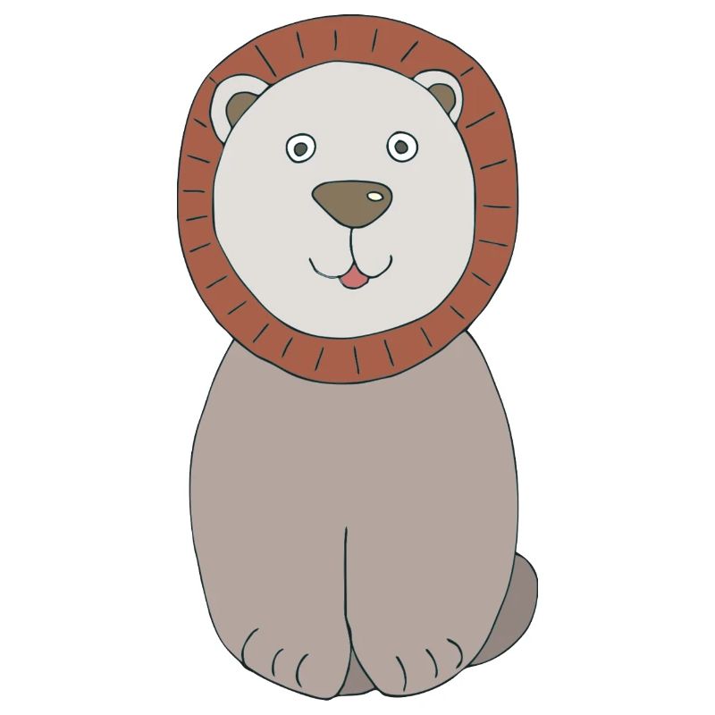 Lion head with friendly face