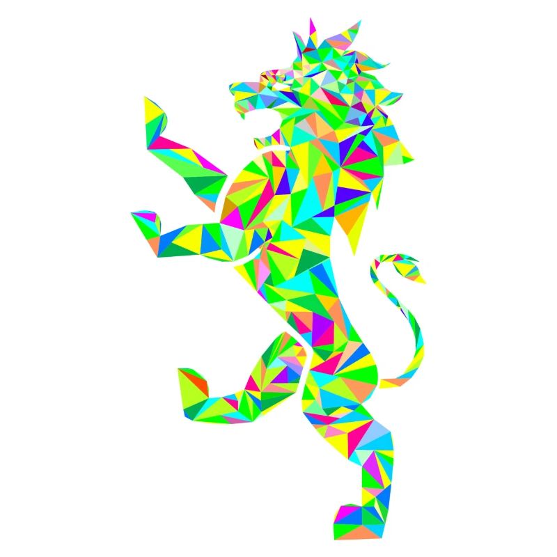 Löwe Polygon bunt