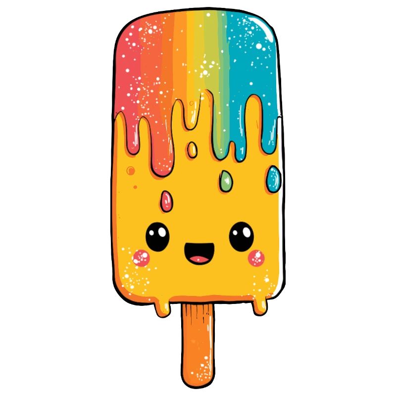 Regenbogen-Popsicle Glück