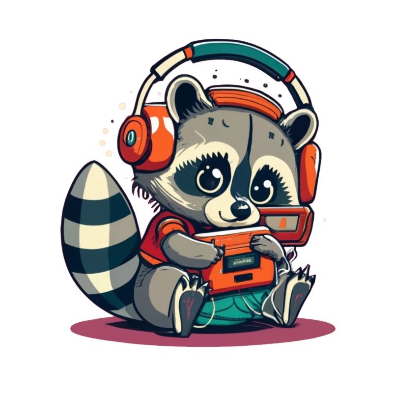 Waschbär-Kassetten-Kopfhörer