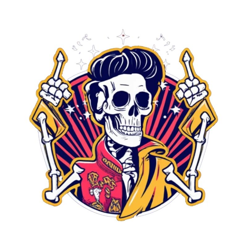 Neon Skull Rockabilly Duel