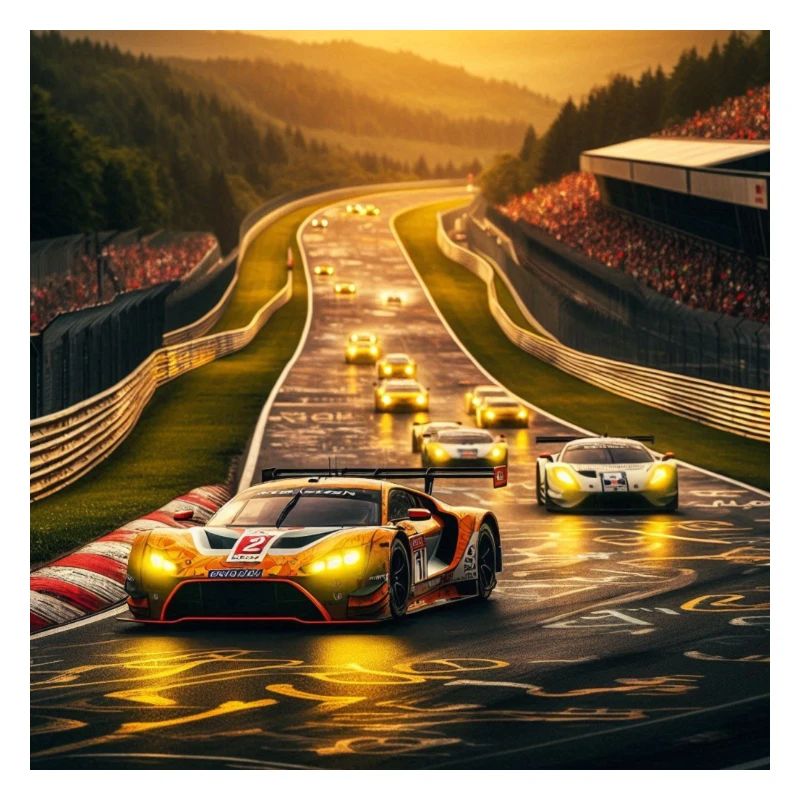 Piste de course à la lumière du soir