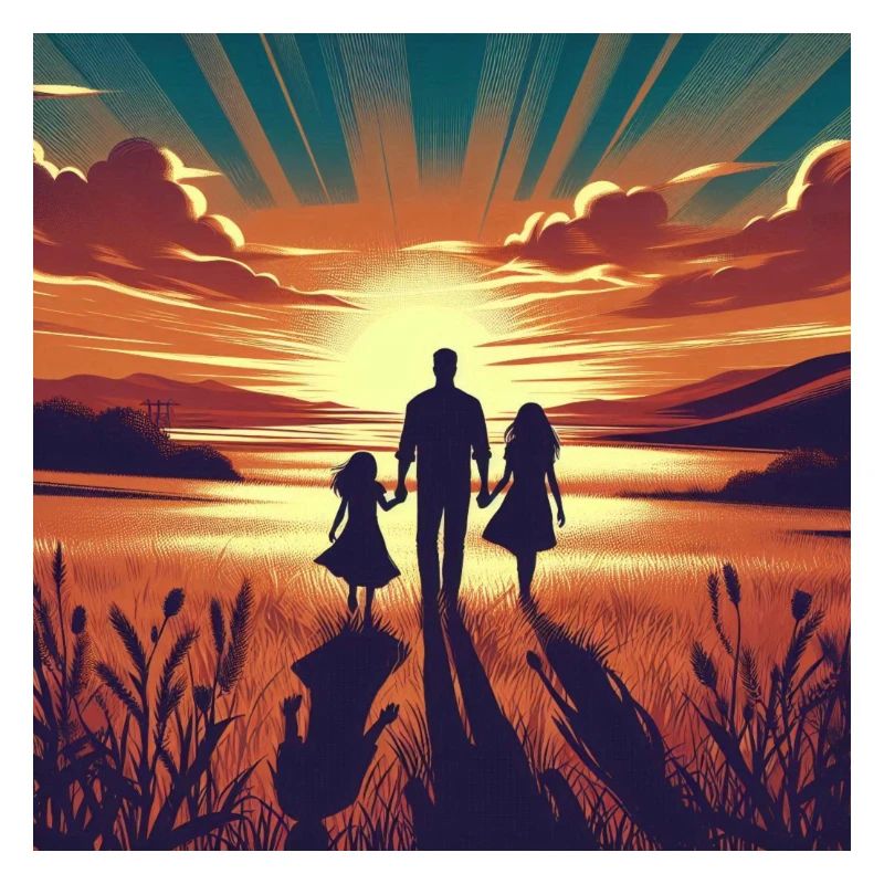 Evening walk at sunset