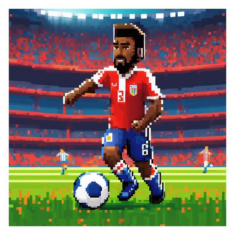 Pixel Player Character on the Pitch