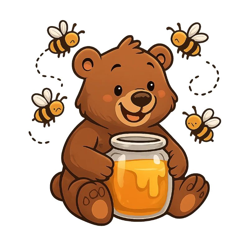 Cute Bear Honey Beekeeper Design