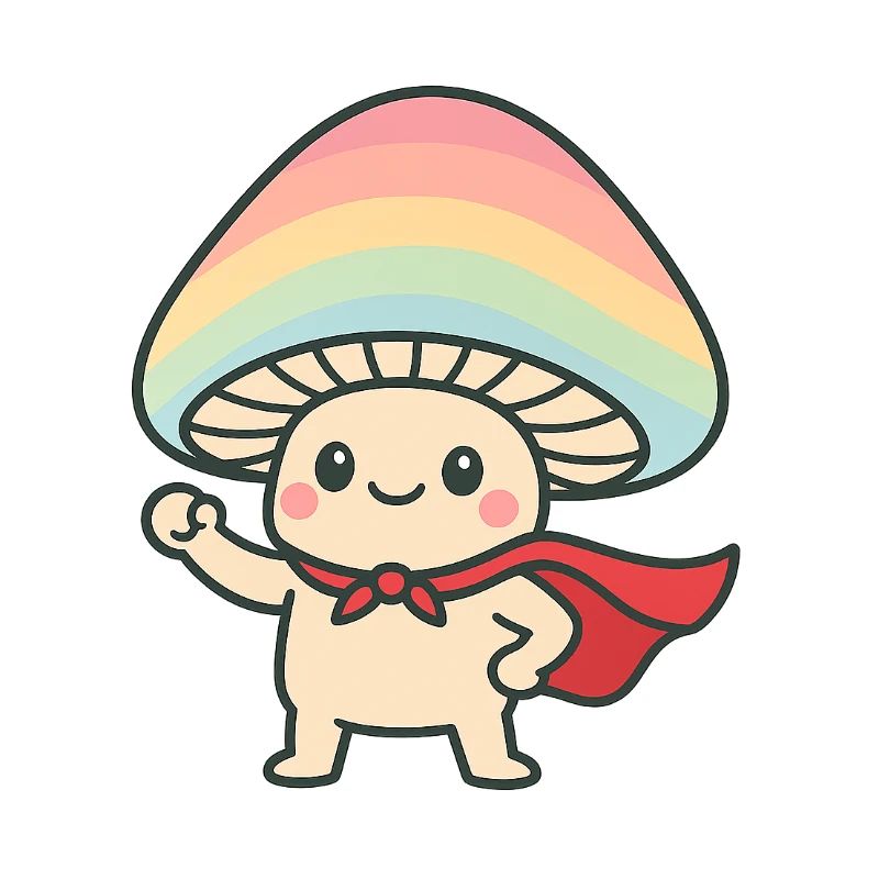 Conception de dessin animé de super-héros de champignon