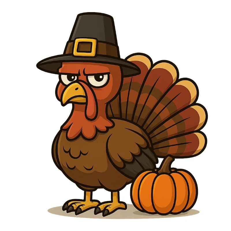 Erntedank Turkey mit Pilgerhut