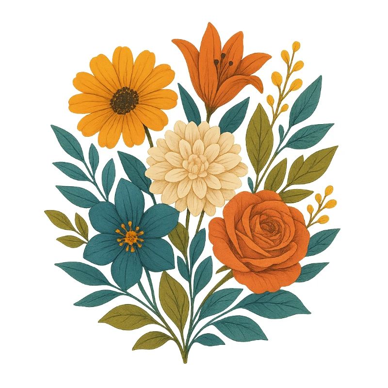 Bouquet de fleurs à l’aquarelle