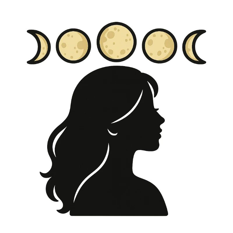 Silhouette with moon phases
