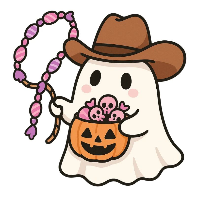 Ghost Cowboy Halloween Süßigkeiteneimer